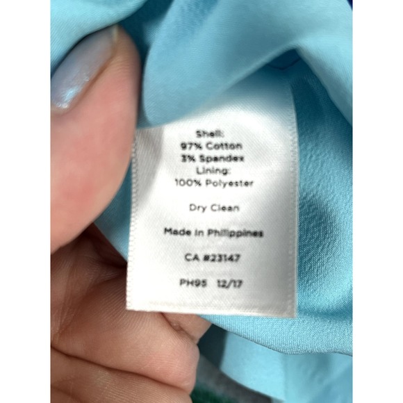 Talbots Blue-Green polka dot wavy pencil skirt, size 6P - Picture 7 of 9